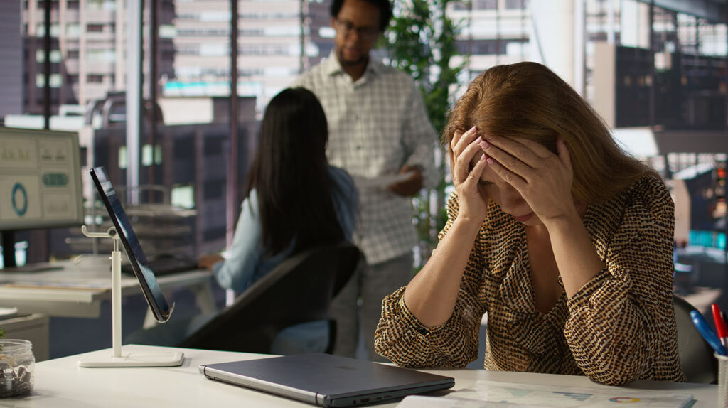 a person stress over SEO business mistake