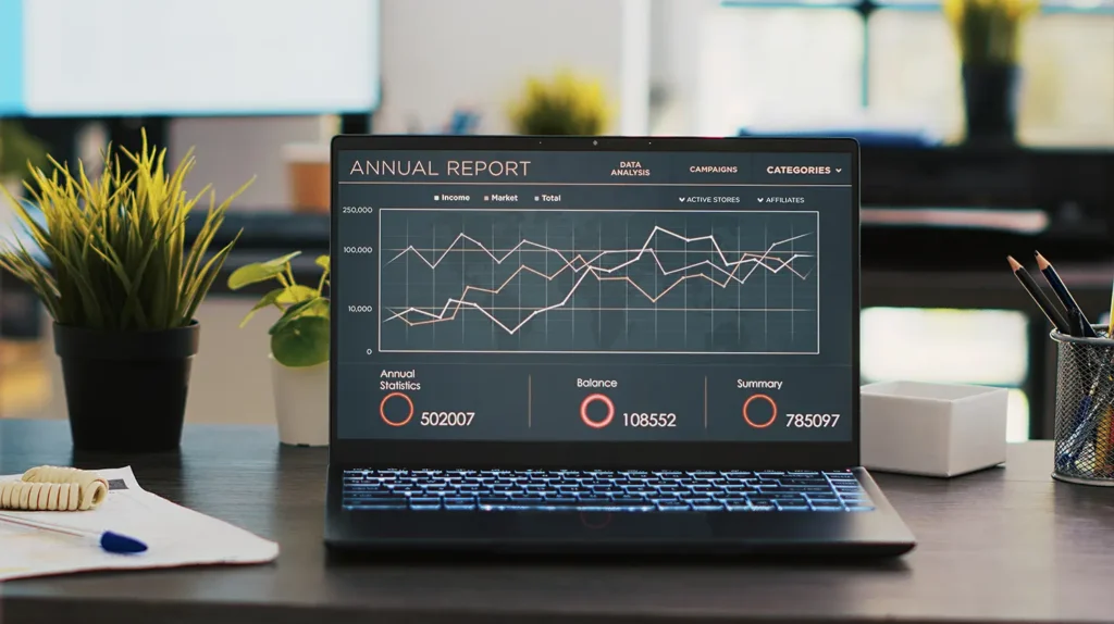 a computer with marketing analytics